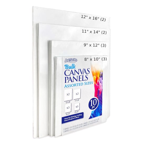 ArtSkills® 10 Pack Assorted Sizes Canvas Panels